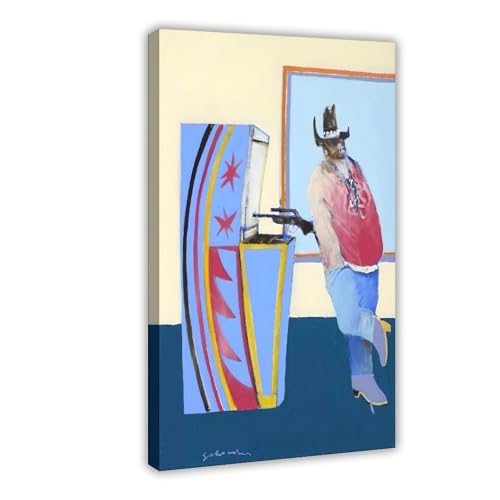 Toile indienne Fritz Scholder de qualité supérieure tableau suspendu Gallup Bus Depot