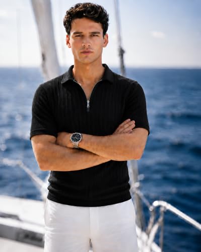 Image of Preneum Men's Polo T‑Shirt | Comfortable Rich Polycotton, Band Collar, Regular Fit | Stylish & Premium All Day Wear (Available in Plus Sizes)