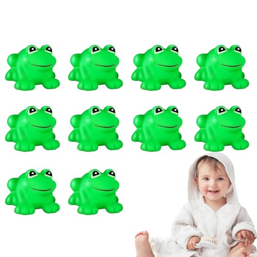 Frogas para niños, Figura de Rana - Frogs chillidos y Juguete de baño de Goma Flotante | Decoración de la bañera de la bañera de la Ducha del Flotador de 10x Mini chillido