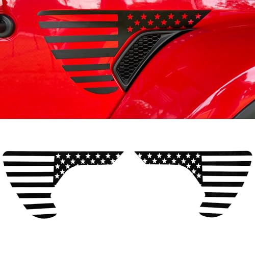 Image of 2 PCS Pre-Cut American Flag Side Fender Vinyl Stickers for Wrangler JL JLU 2018-2024 & Gladiator JT 2020-2024, USA Flag Decal for Vehicle Exterior Decoration Accessories (Left & Right Side)