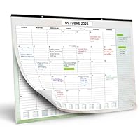 Calendario de Pared 2026 – Calendario Mensual de Sobremesa Smart Panda – Agosto 2025 a Diciembre de 2026 – Vista de un Mes – 33 cm x 43 cm