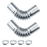 SPRHR Edelstahl Abgasrohr Winkelverbinder 25mm, 2 Stück Standheizung Abgasrohr mit 4 Edelstahlklammern, Autoheizung Auspuffrohr für Autoheizung Stromerzeuger und Dieselheizungen