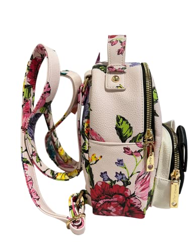 Betsey Johnson Mini Dog Puppy Backpack Flower Print With Heart Jewel Nose Great Gift Idea Women's Fashion Bag Tote Handbag Purse Mother's Day Gift Idea #TOP3