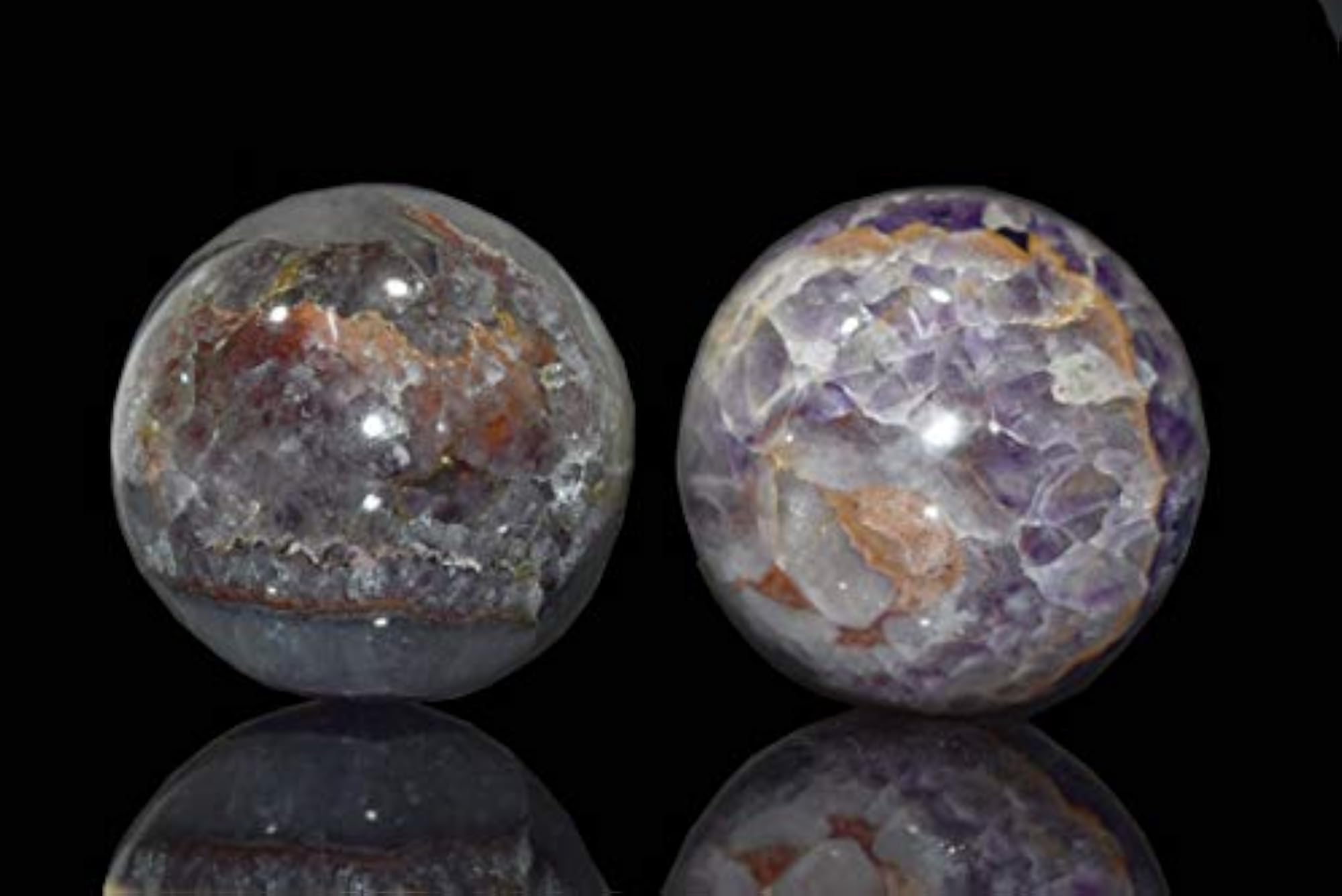 Amethyst Sphere with Wooden Ball Stand, Natural Crystal
