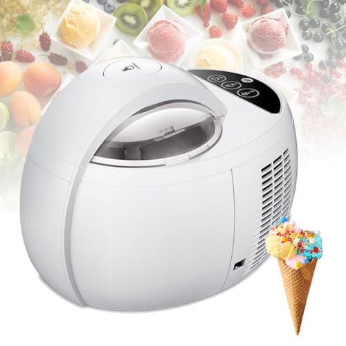 Piccola macchina per gelato per la casa, gelatiera elettrica fatta in casa, macchina automatica per gelato soft, display digitale LCD, capacità elevata di 1 litro, funzionamento con un solo pulsante