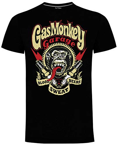 Gas Monkey Garage Mens Buj�as Negro Camiseta