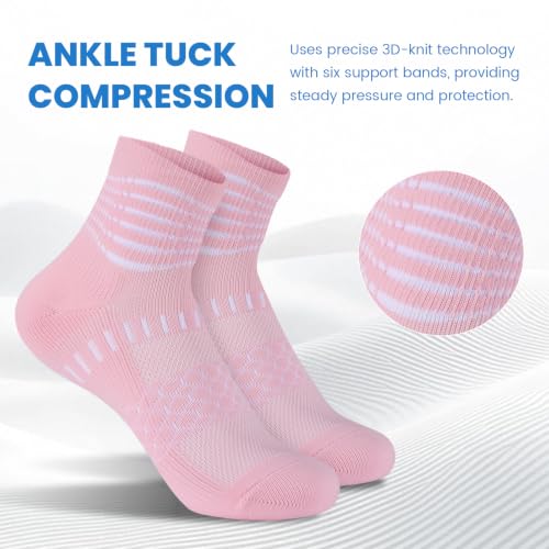 Image of IRAMY Ankle Compression Socks for Women Men Plantar Fasciitis Relief 3 /5 Pairs Cushioned Athletic Running Socks