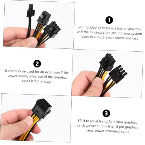Divisor de alimentación para computadoras cable extensor tarjetas gráficas macho hembra 3