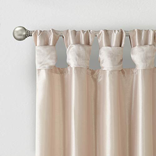 Madison Park Emilia Faux Silk Single Curtain with Privacy Lining, DIY Twist Tab Top - Image 3