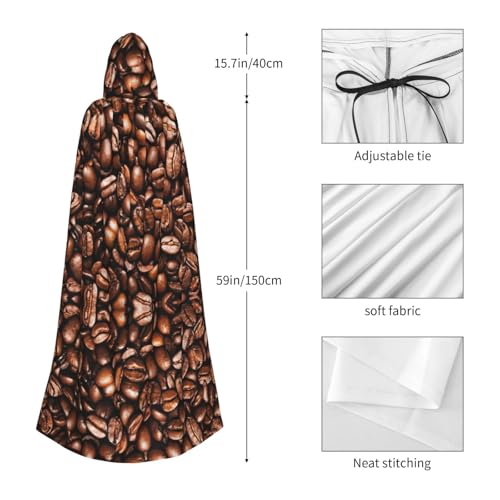 Cape à capuche motif grains de café torréfiés et style médiéval - 2