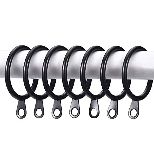Shappy 40 Packs Metal Drapery Curtain Rings Hanging Rings For Curtains And Rods, Drape Sliding Eyelet Rings 30 Mm Internal Diameter (Black) #TOP1