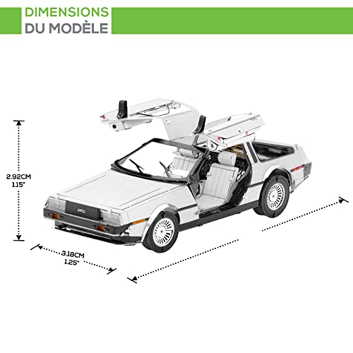 Metal Earth Modèle 3D Delorean - Maquette Puzzle 3D Voiture en Metal – Kit de Construction Adulte – 8.9 x 3.2 x 2.9 cm – vue 6
