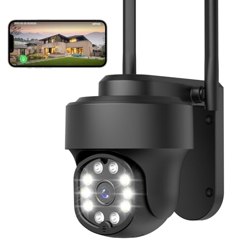 NETVUE Überwachungskamera Aussen, FHD WLAN Kamera Outdoor Farbnachtsicht, Kamera Überwachung Aussen WLAN mit Bewegungserkennung, Echtzeitalarm, 2-Wege-Audio, IP66 Wasserdicht