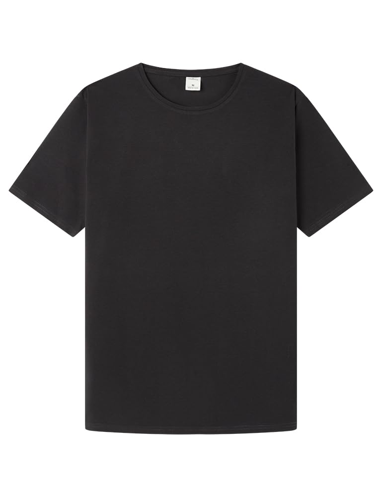SPRINGFIELD Men's Crew Neck Lycra T-Shirt, Black Standard, M