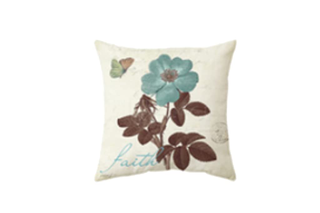 Coussin fleur bleu galette de chaise carrée decoration salon 40x40