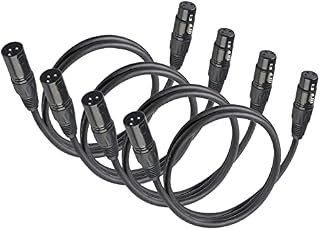 (4 Szt.) Kabel DMX 1.2m Kabel XLR Światła Sceniczne Kabel Przewód 3 Pin XLR Męski na żeński do Mikrofonów i świateł Scenicznych
