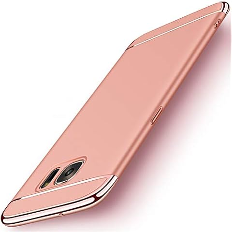 Galaxy S7 Case, Heyqie 3 in 1 Ultra-thin 360 Full Body Anti-Scratch Shockproof Hard PC Non-Slip Skin Smooth Back Cover Case with Electroplate Bumper for Samsung Galaxy S7 - Rose Gold Cover