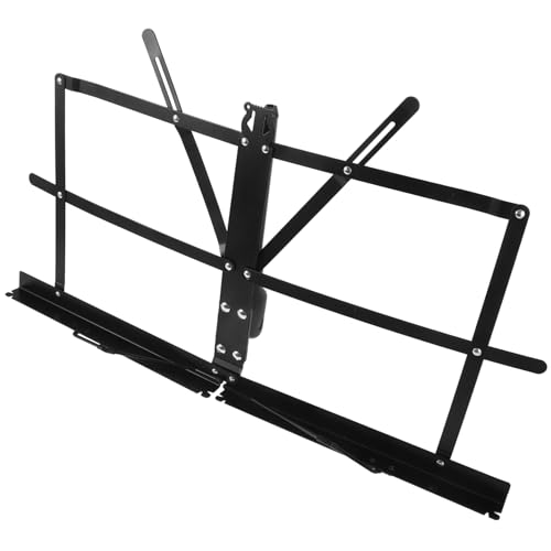 Toddmomy Portable Music Stand Foldable Music Sheet Stand Adjustable Angles Sturdy Iron Construction Easy to Use and Store