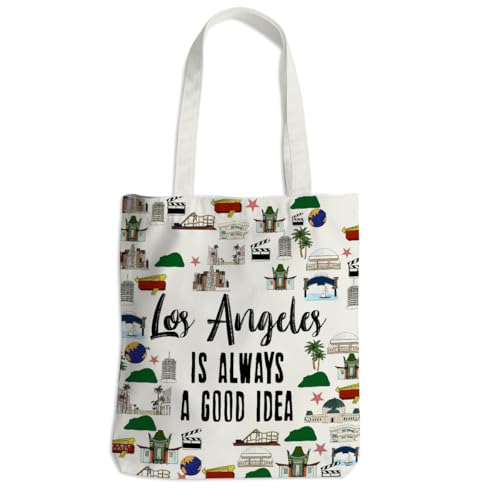 Los Angeles Lover Gifts Tote Bag Los Angeles Souvenir Beach Bag Reusable Grocery Bags Weekender Bags for Women Bestie Anniversary Christmas Birthday Girls Trip Gifts Favors