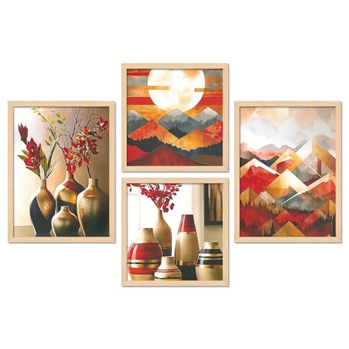 Image of BOFCONS ENTERPRISES Set of Four Framed Painting for Wall Painting Decoration, Painitngs for home Decorations, Scenery for Living Room Decor (36X24 Inches) k23