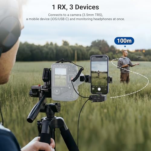 Image of NEEWER CM26 Pro AI Wireless Microphone Compatible with iPhone Android Phone Camera PC, Lavalier Lapel Mic DSP /MCU Noise Cancellation Mute Gain Low Cut 48KHz /24Bit 88dB SNR 50H Battery 100m Range
