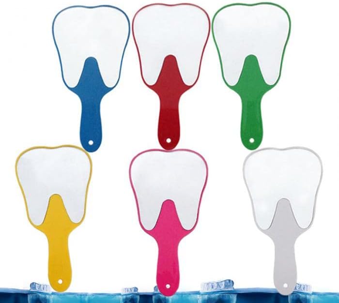 Miniatura 2 de FascinatingTrade Espejo de mano con mango de boca, espejo con forma de dientes, espejo de inspección de dientes, espejo de mano