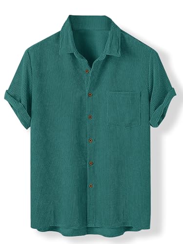 Image of Noble Monk Men's Polyester Regular Fit Solid Casual Shirt |Half Sleeve | |Stylish Shirt