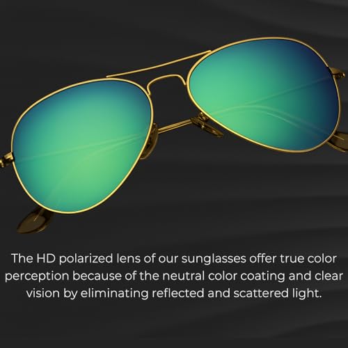 3-Pack Aviator Polarized Sunglasses Womens & Men – UV400 Protection, Stylish & Lightweight Mens Sunglasses, 3 Colors (Grey/Green/Pink, 58mm - Medium)3