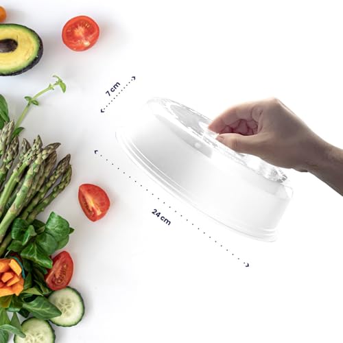 Miniatura 4 de 2 Tapas Microondas Libre Bpa 24 Cm Para Cocina - Tapas Para Microondas 2 Unidades - 2 Tapaderas Microondas De 24 Cm De Diámetro - Fabricado En España