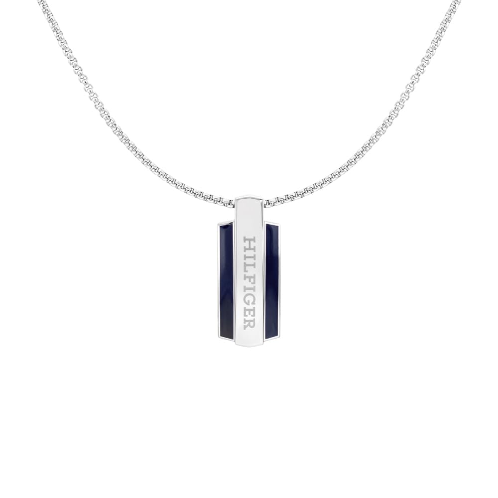 Tommy Hilfiger Jewelry Collar con Colgante para Hombre en Acero Inoxidable con una Placa Grabada - 2790599