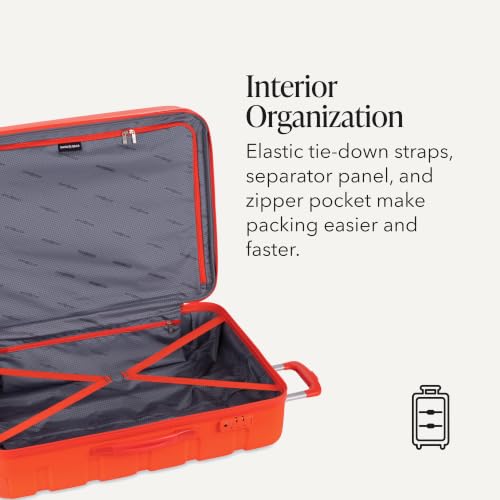 Image of SwissGear 7366, Orange, Checked-Large 27-Inch, Signature Hardside Expandable Luggage With Spinner Wheels