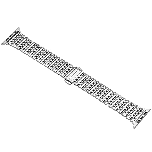 Juntan Compatible for Apple Watch 41mm 40mm 38mm Silver Metal Watch Strap Stainless Steel Bracelet Women Men Compatible with iWatch Series 9 8 7 6 5 4 3 2 1 iWatch SE Sport - Image 3