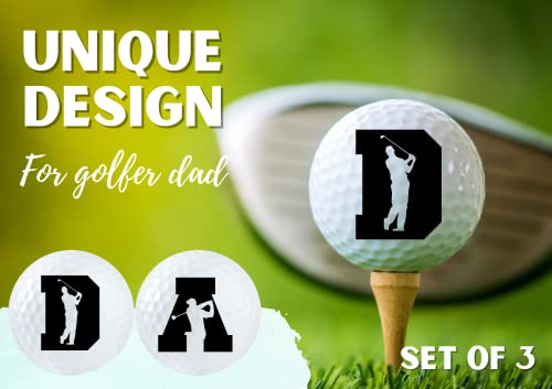 Cybgene Dad Gifts Golf Balls Set Of 3 For Golfer Dad, Husband, Golf Lovers From Daughter, Son, Wife, For Father's Day, Birthday, Retirement, Christmas - Dad Initial #TOP1
