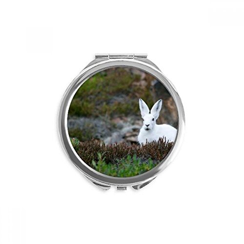 Miroir de poche lapin blanc nature science pour des retouches maquillage partout