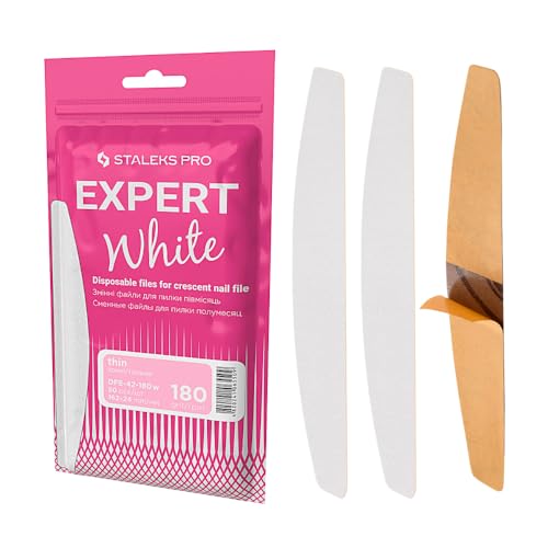 Imagen de STALEKS PRO 50 pcs Recambio de limas de uñas adhesivas desechables con forma de media luna