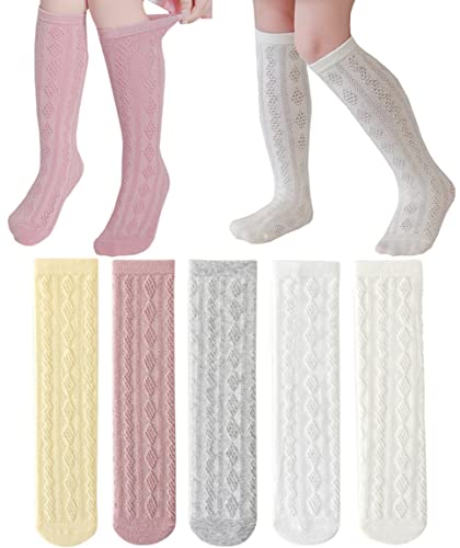 Toptim Little Girl's Knee High Socks Over Calf Kids Overknee Stockings Bow Style