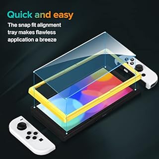 ivoler 4 Stück Panzer Schutz Glas Kompatibel für Nintendo Switch OLED Modell 7 Zoll 2021 Modell, Schutzfolie Mit Positionierhilfe, 9H Härte Schutzglas, Anti-Kratz, HD Klar, Anti-Bläschen
