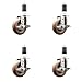 Service Caster Brand 4 Inch 316 Stainless Steel Light Duty Swivel Expanding Stem Casters Set of 4 Glass Filled Nylon Caster Wheels and 1-5/8? Stem?1,400lbs. Total Cpty?Casters with Locking Brakes