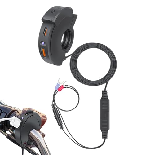 USB Motorcycle Charger Port | SAE to USB Motorcycle USB Phone Charger,Motorcycle USB Socket Waterproof,Motorcycle USB Charger,Waterproof Dustproof Motorcycle Phone Charger for Phone Navigator GPS