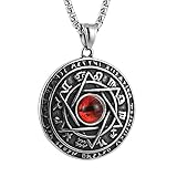 STWTR Red Eye Amulet Seal Solomon Hexagonal Star Twelve Constellation Pendant Blue Eye Stainless Steel Necklace