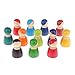 T TOOYFUL 12 Stücke Regenbogen Holz Peg Dolls Holzfiguren Figurenkegel Dekorative Puppe für DIY Kunst und Kunsthandwerk