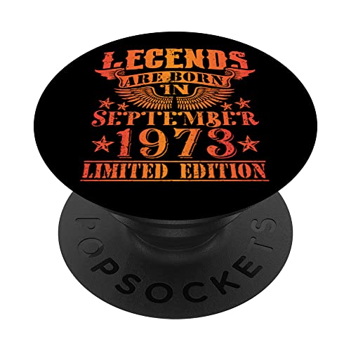 Cumpleaños Septiembre 1973 Edición Limitada Regalo Vintage PopSockets PopGrip Intercambiable