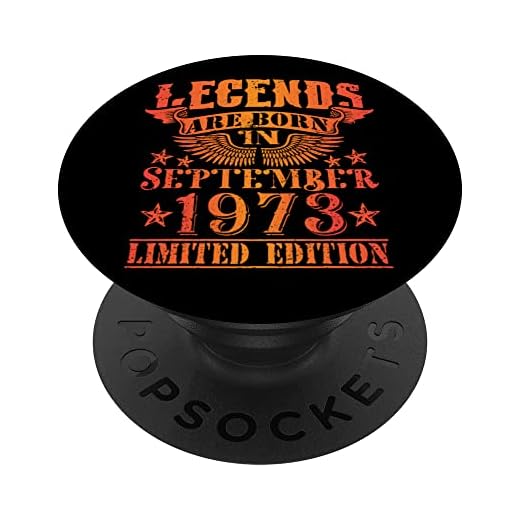 Cumpleaños Septiembre 1973 Edición Limitada Regalo Vintage PopSockets PopGrip Intercambiable