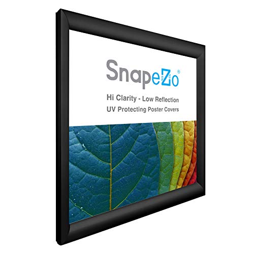 Snapezo Poster Frame 24X24 Inches, Black 1.2 Inch Aluminum Profile, Front-Loading Snap Frame, Wall Mounting, Premium Series #TOP2
