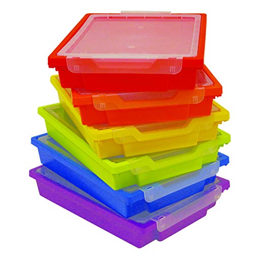 Gratnells Shallow trays - Set of six plastic storage boxes with lids (Multi)