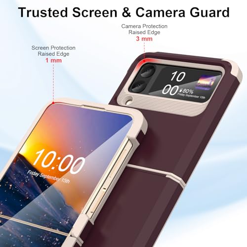 Sqmcase SQM2367-05 Designed For Galaxy Z Flip 4 Case With Hinge Protection,Samsung Flip 4 Heavy Duty Shockproof Full Body Protective Phone Case Cover thumb #3