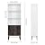 Homfa 4 Tier Bookcase Storage Cabinet, 64.2 in Height Wooden Bookshelf with 2 Doors and 3 Shelves, Free Standing Floor Side Display Cabinet Decor Furniture for Home Office, White and Wood Grain