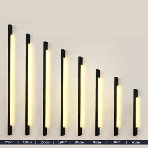 Barre LED extérieure longue 180cm noire up down pour mur de salon moderne