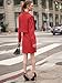EXLURA Women's Professional Business Lightweight Blazer Dress Suit Sets 2 Piece Work Office Fashion Outfits Red