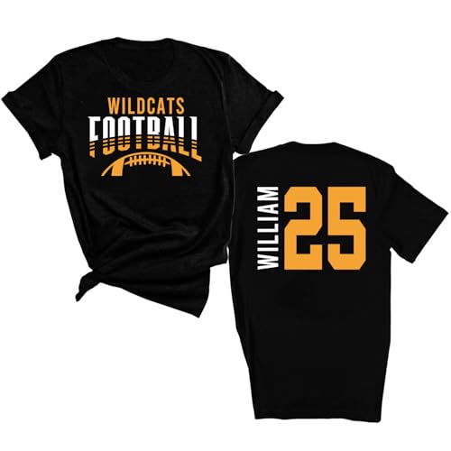 Personalized Football Mom Shirt, Custom Team Football Shirt with Kids Name and Number